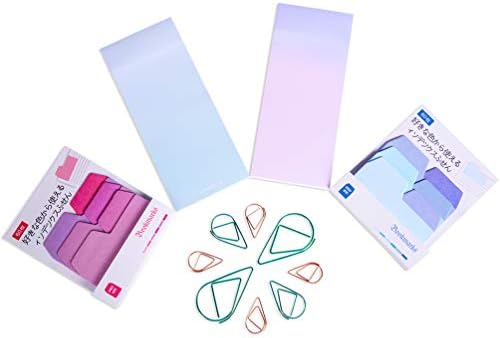 Index Divider Sticky Notes Gradient Colors Self-Sticky Memo Pad with 8 Colors and Seven Size, 4 Pack Self-Adhesive Sticky Paper Bookmark for School Office Home (Gradient Colors)