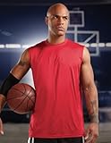 Men's Antimicrobial Performance Sleeveless Crossover Crew Neck Basketball Jersey