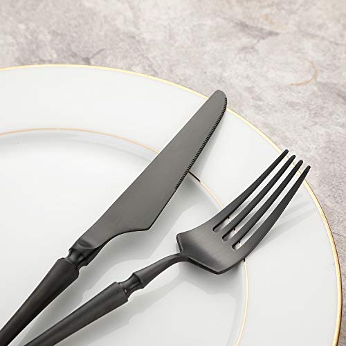 Flatware Black, Aoosy 20Piece Set Matte Black Pated Stainless