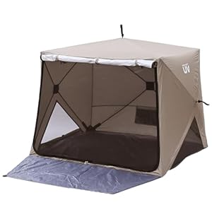 [キャンパーズコレクション 山善] ポップアップテント 傘みたいに広げて畳める パッとサッとサンシェード キューブ PATC-150(KH)