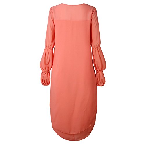 Irregular Blouse for Women,SMALLE◕‿◕ 2019 Women Casual Lantern Sleeve High Irregular Shirt Dress for Women Orange