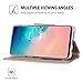 ProCase Galaxy S10 Wallet Case for Women, PU Leather Flip Folio Kickstand Case with Card Holder Wristlet Hand Strap, Folding Cover for S10 2019 -Grey