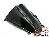9sparts® Black Smoke Double Bubble Transparent Windscreen Windshiled for 2007 2008 2009 2010 2011 2012 Honda CBR600RR CBR 600RR