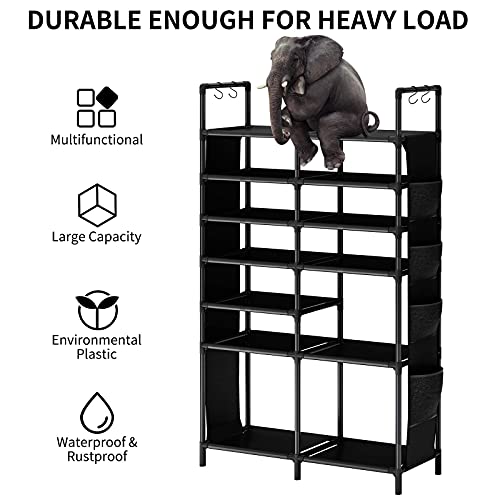 ZERO JET LAG 7 Tiers Shoe Rack Space Saving Large Shoe Rack Organizer