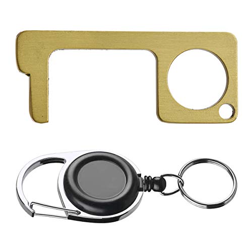Erasky No Touch Brass Door Opener Tool With Fishing Zinger