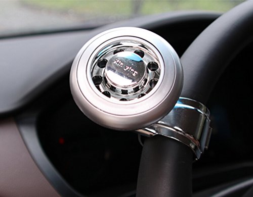 Gogolan Power Handle Car Steering Wheel Suicide Spinner Accessory Knob for Vehicle (sliver)