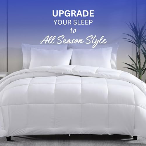 Comforter Twin Size Goose Down Alternative Microfiber Quilted Solid Comforter/Duvet Insert - Ultra Soft Hypoallergenic Bedding - Medium Warmth for All Seasons Twin Comforter - White