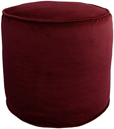 Metje 0818OT Burgundy Majestic Cylinder Pouf - Ottoman,Burgundy,17" Cylinder