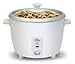 Maxi-Matic Elite Gourmet ERC-003ST Electric Rice Cooker & Steamer w/Automatic Keep Warm Makes Soups, Stews, Grains, Cereals, 6 Cooked (3 Cups Uncooked), 6 Cups Cups), White