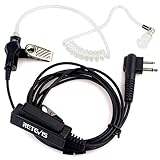 Retevis Walkie Talkies Earpiece 2 Pin Covert Acoustic Tube Earpiece Headset with Mic for Motorola CLS1410 CP200 GP2000 RMM2050 Two Way Radio (1 Pack)