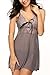 Avidlove Women Sexy Babydoll Bust Hole Sleepwear Lace See-through Lingerie Set Gray (FBA) XL