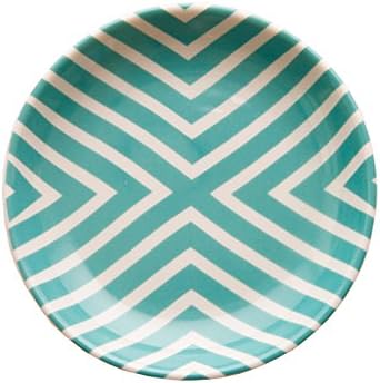 Ceramic Geometry Round Trinket Dish,Green