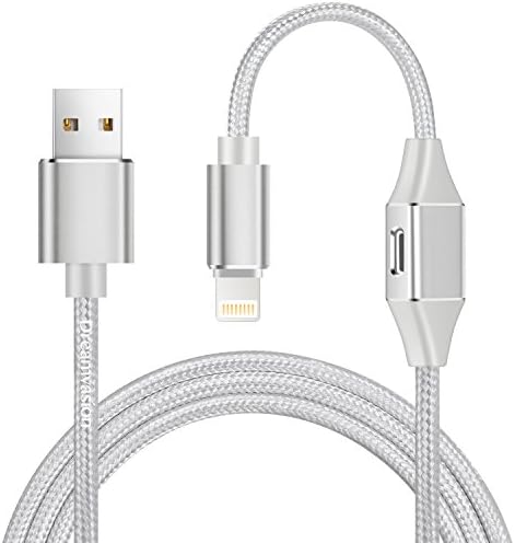 iPhone X 8 Dual Lightning Headphone and Charger Adapter, Dremavasion Nylon Braided Lightning Charging Cable with Lightning Aux Audio Splitter for iPhone X / 8 / 8 Plus, Charging / Music / Calling/Data