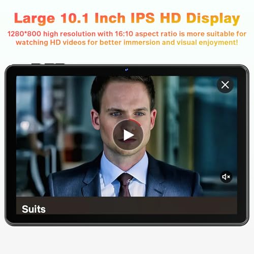 Tablette Android Tablet 10 Inch, Android 15 Tablet 18GB RAM 128GB(1TB Expandable), T30 Octa-Core CPU, Widevine L1, 6000mAh,Gaming Tablets for Adults, Dual Camera (5MP+8MP), WiFi 5, GPS, GMS, Gemini AI