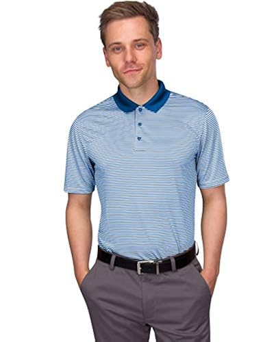Dry Fit Golf Shirts for Men Short Sleeve Mens Stripe Polo Shirt