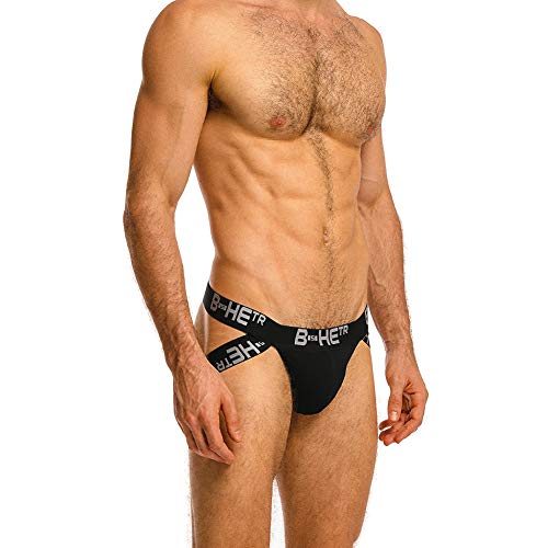 image for BSHETR Men's Jockstrap Athletic Supporters 3-Pack Classic Cotton Low R