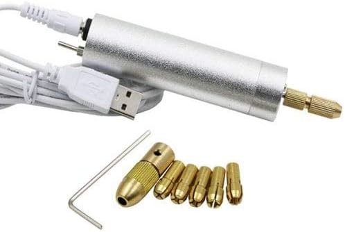 ExcLent Mini Hand Drill Drilling Polishing Machine Root Wood Carving Power Tools Miniature Jade Carving Pen Set - Silver
