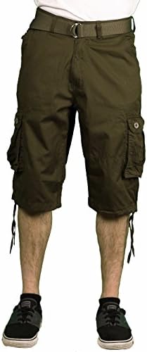Gray Earth Young Men's Classic Cargo Shorts, Olive, Size 36
