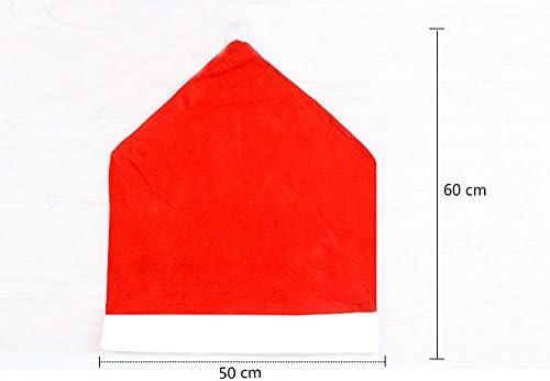 Christmas House Santa Hat Chair Covers,Santa Claus Hat Chair Covers 23.62"X19.69"(Set of 8)