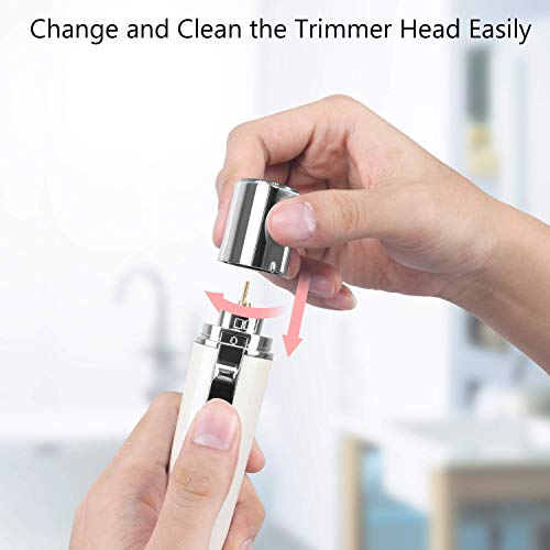 SUPRENT Facial Hair Removal for Women, Facial Hair Remover for Cheek, Lips, Chin and Neck, IPX7 Waterproof, 1 AA Battery-Include (Crystal White)