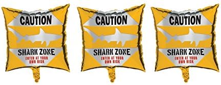 3 Shark Zone Mylar Balloons