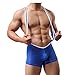 TiaoBug Men's Wrestling Singlet Smooth Freestyle Jockstrap Bodysuit Underwear Blue Medium