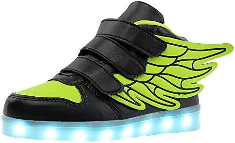 Sweeting High Top Led Boots Shoes with Wings Boy Girls Light Up Tennis Shoes Grow On Bottom (Toddler/Little Kid) ST1188E-35