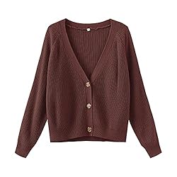 TASAMO Women's Button Down Long Sleeve V Neck
