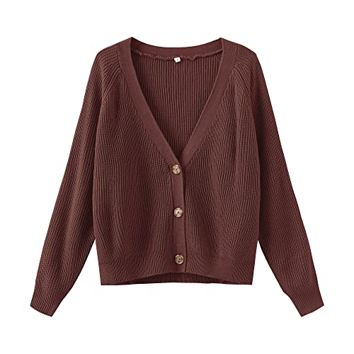 TASAMO Women's Button Down Long Sleeve V Neck