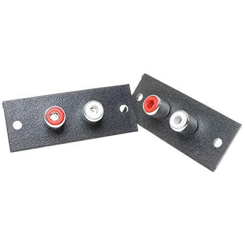Magic&shell RCA Connector 5PCS Black 2 Way RCA Terminal Wall Panel Plate Input Phono Chassis Socket AV Audio Connector - Thumbnail 5