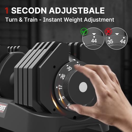 EnterSports 22LBS/26.5LBS/40LBS/44LBS/60LBS Adjustable Dumbbell Set Quick Adjustment Space-saving Dumbbells with Non-Slip Handle Adjustable Weight, Convertible Dumbbell Weights Suitable for Women Men Home Office Gym Body Strength Training