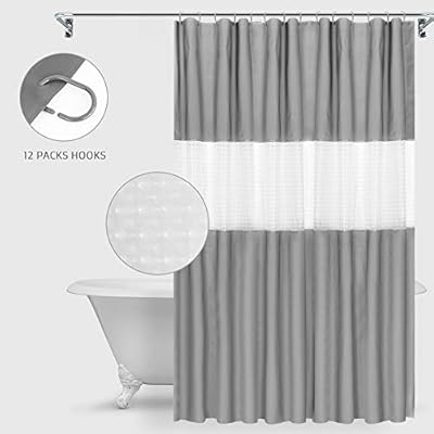 I Pure Items Shower Curtain With 12 Hooks 100 Waterproof Peva