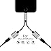2 in 1 Lightning Adapter Charger and Lightning to Aux Headphone Jack Audio Adapter Support iOS 10.3, iOS 11 or Later