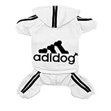 Scheppend Original Adidog Pet Clothes for Dog Cat Puppy Hoodies Coat Doggie Winter Sweatshirt Warm Sweater Dog Outfits, White Extra Large