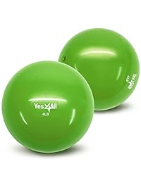 Yes4All Soft Weighted Toning Ball Medicine Ball & Exercise Pilates Ring - Multi Colors & Weights Available