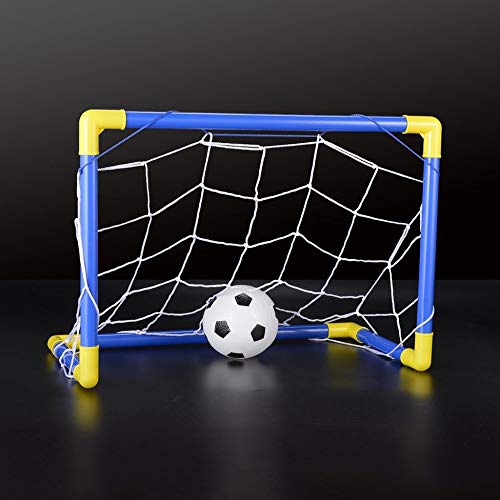Folding Mini Football Soccer Goal Post Net Set with Pump Kids Sport Indoor Outdoor Games Toys Child Birthday Gift Plastic - Thumbnail 4