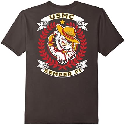 Men's USMC Semper Fi United States Marine Corp Military T Shirt 2XL Asphalt