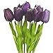FatColo(R) 10pcs PU Stunning Atficial Holland Mini Tulip Flower Real Touch Mini Tulip for Home Hotel Party Decoration (Purple)