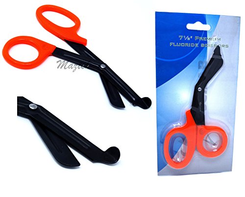 Orange Fluoride Coated Trauma Paramedic EMT Shears Scissors 7.5" (A2Z Brand)