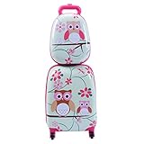 Lucky Link 2pcs ABS Kids Suitcase Carry On Luggage Set for Boys Girls，16