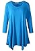 LARACE Women Plus Size 3/4 Sleeve Tunic Tops Loose Basic Shirt (3X, Deepskyblue)