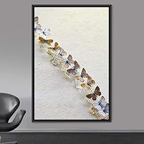 signwin Framed Canvas Wall Art Butterflies Butterfly Colorful...