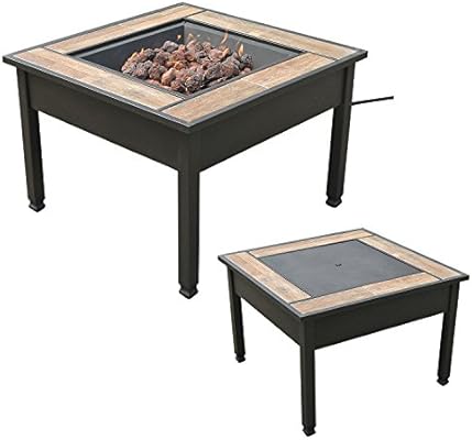 Amazon Com Leisurelife 29 Square Ceramic Tile Top Lp Gas Fire