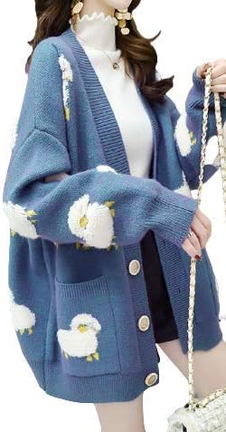 sheep print cardigan