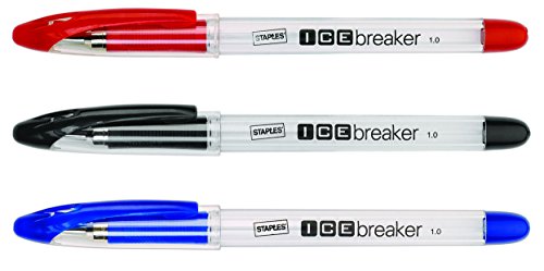 Staples Icebreaker™Ballpoint Stick Pens, Fine Point, Blue, Dozen