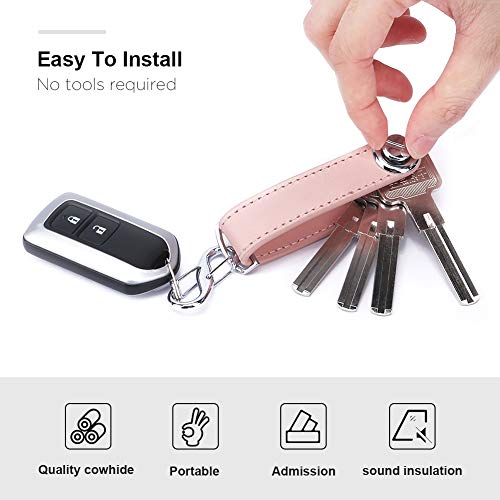 Bosiwee Smart Key Organizer, Compact Key Holder Leather Keychain, Folding Pocket Key Holder Chain (up to 16 Keys) - Thumbnail 2