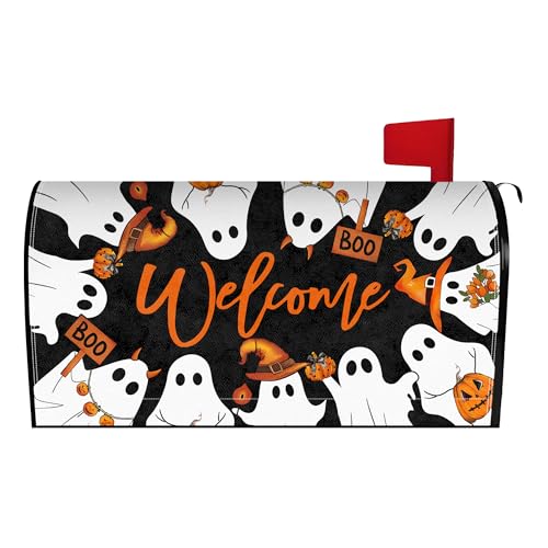 Halloween Boo Mailbox Cover Magnetic Ghost Mailbox Covers Halloween Spooky Post Letter Box Cover for Garden Yard Decor 25.5x21 Inch at Amazon