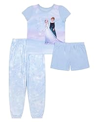 Disney Girls' 3-Piece Loose-fit Pajama Set, Soft