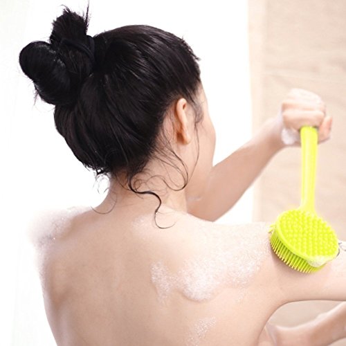 Bath Body Brush Soft Silicone Shower Brush with Long Handle and Ultra-soft Bristles Great for Sensitive skin, Elderly and Children