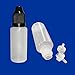 510 Central 15mL LDPE Plastic Thin Tip Dropper Bottles (25 Pack, Multi Color Caps)